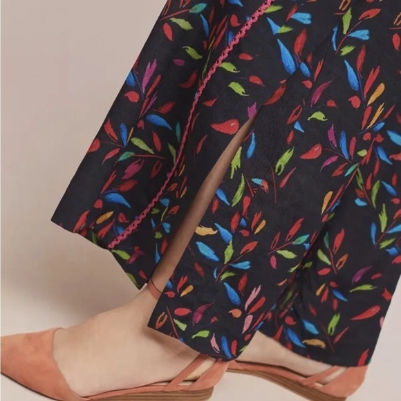 Anthropologie Blnk Delos Wide Leg Pant Black Colorful Pockets Sz XS - Picture 3 of 10